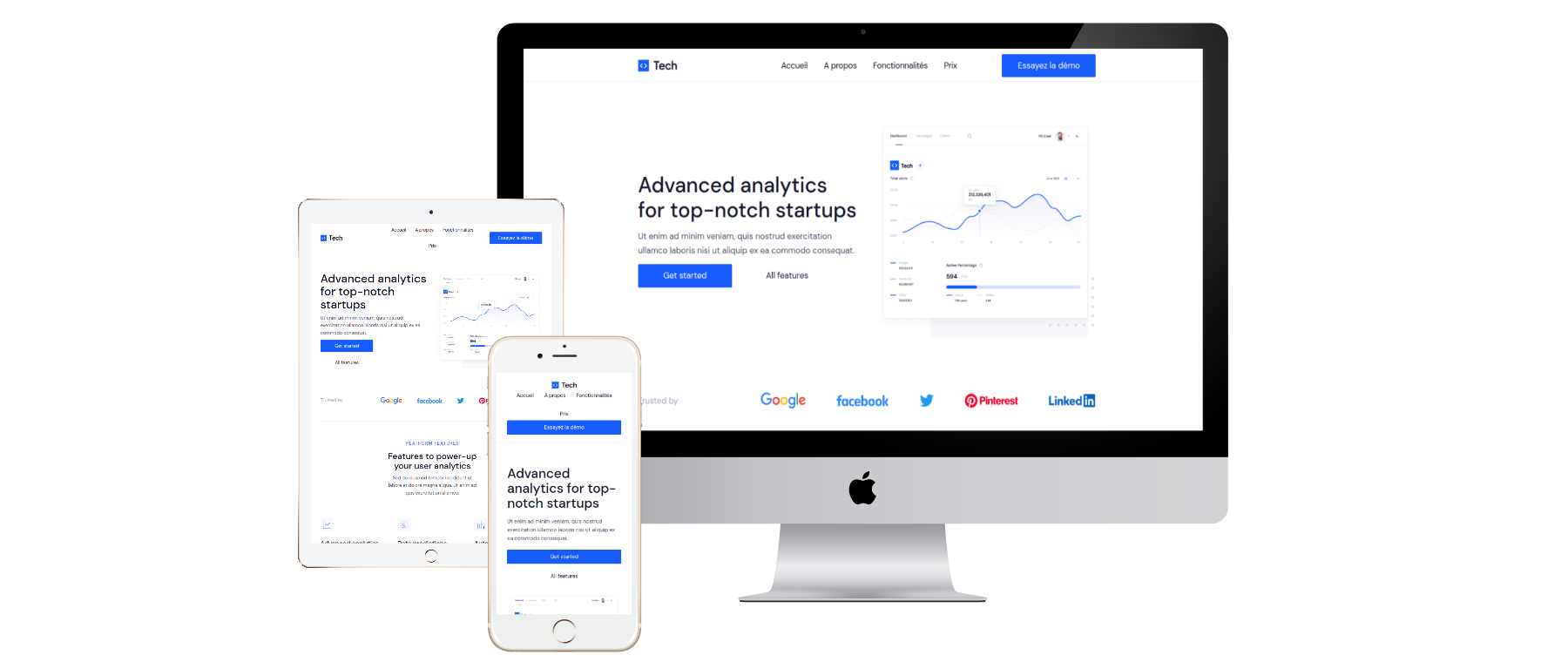 Aperçu de la section héro